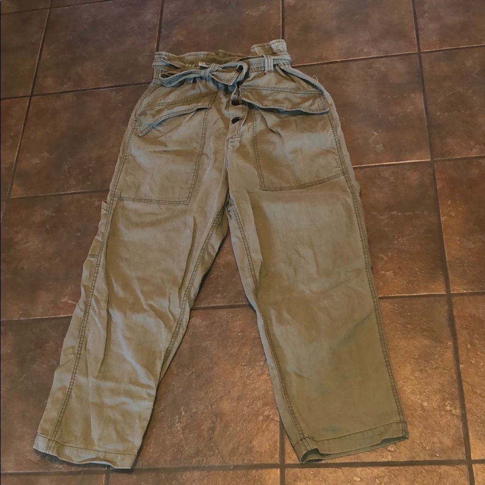 BDG Umber Tie-Front Paperbag Pant